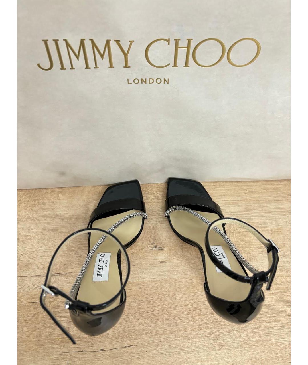 JIMMY CHOO Черные кожаные босоножки, фото 3