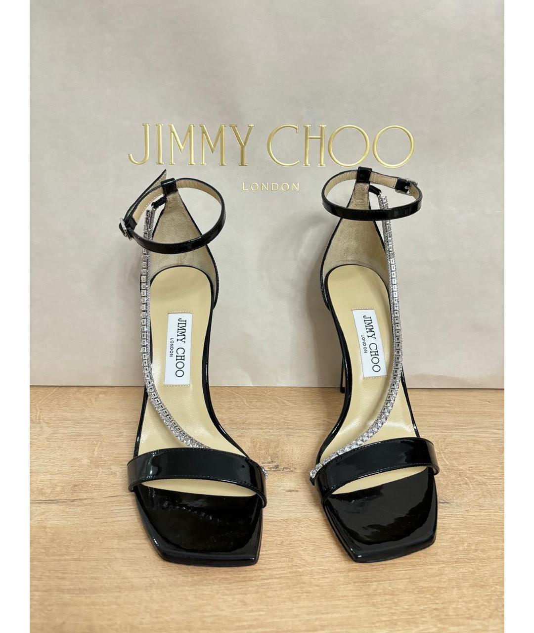 JIMMY CHOO Черные кожаные босоножки, фото 2