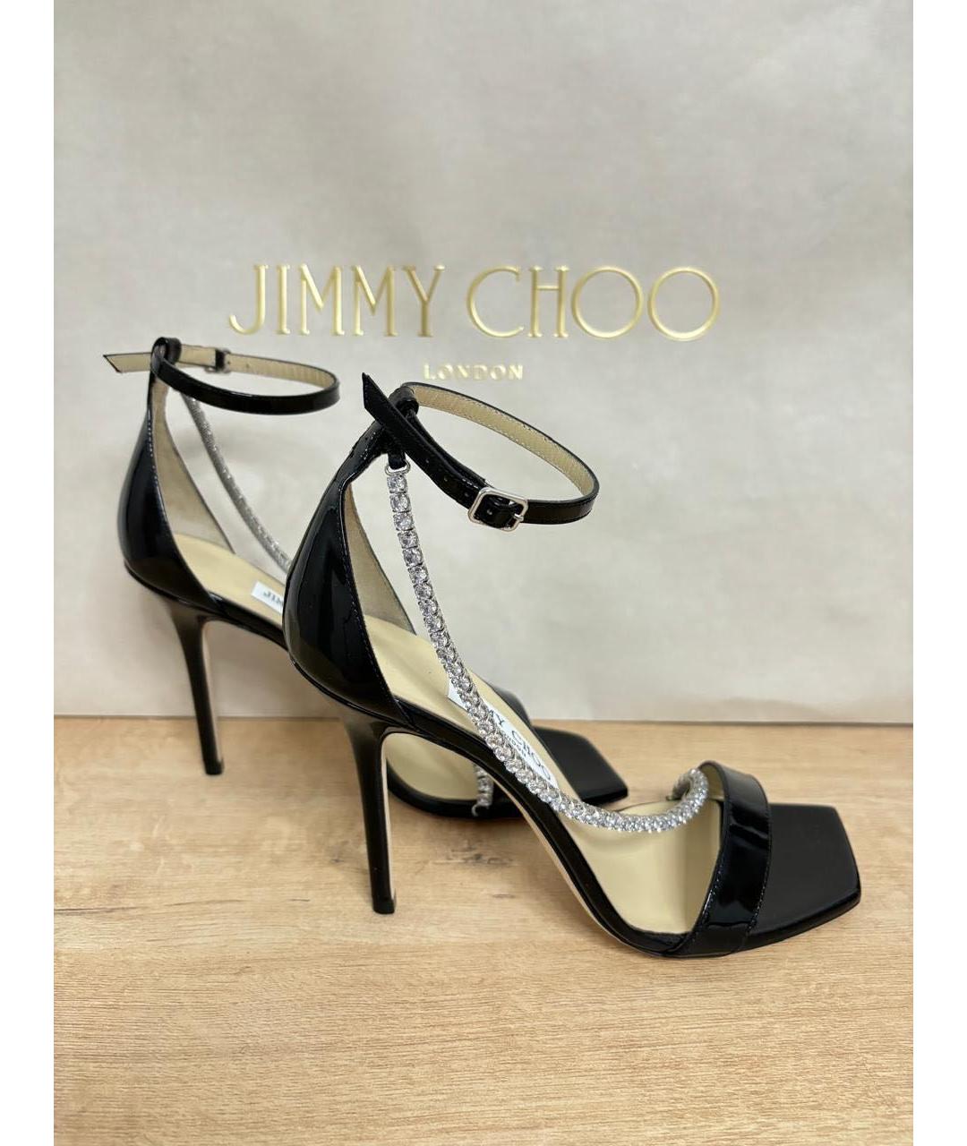 JIMMY CHOO Черные кожаные босоножки, фото 5