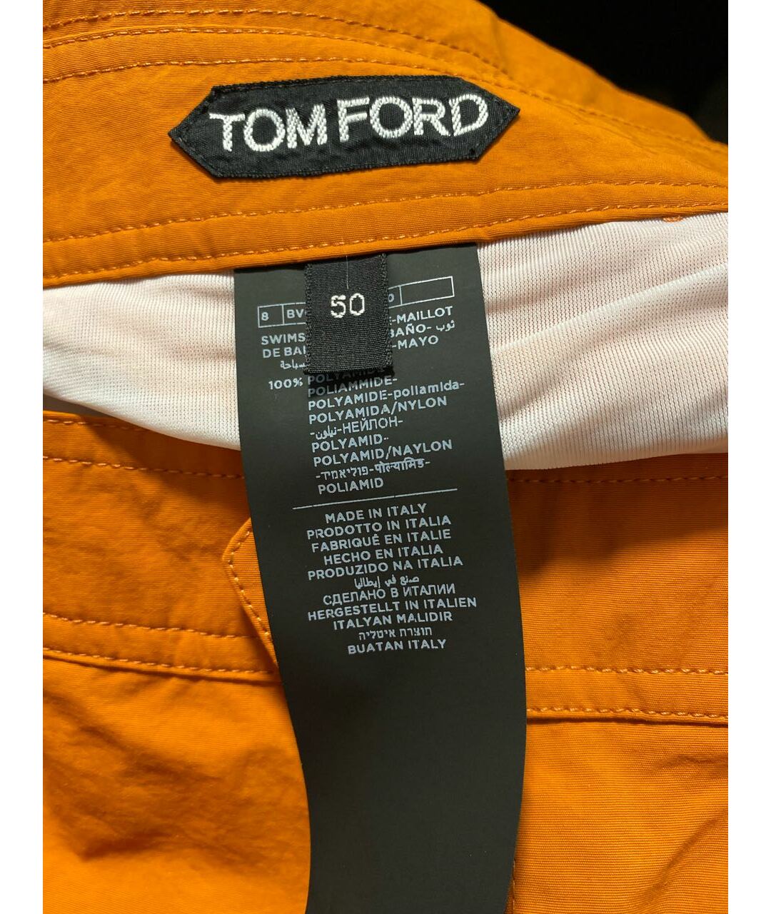 TOM FORD Оранжевое полиамидовые шорты, фото 6
