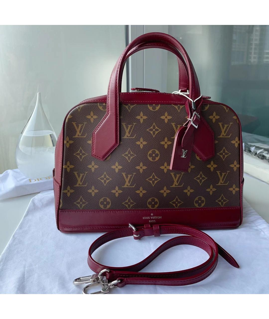 LOUIS VUITTON Красная кожаная сумка через плечо, фото 3