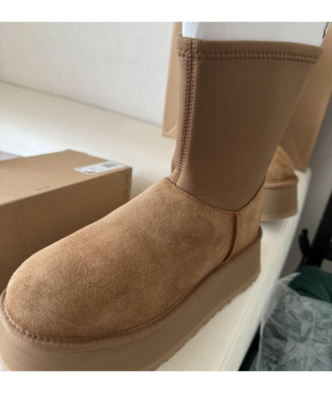 UGG AUSTRALIA Бежевые замшевые ботинки, фото 2