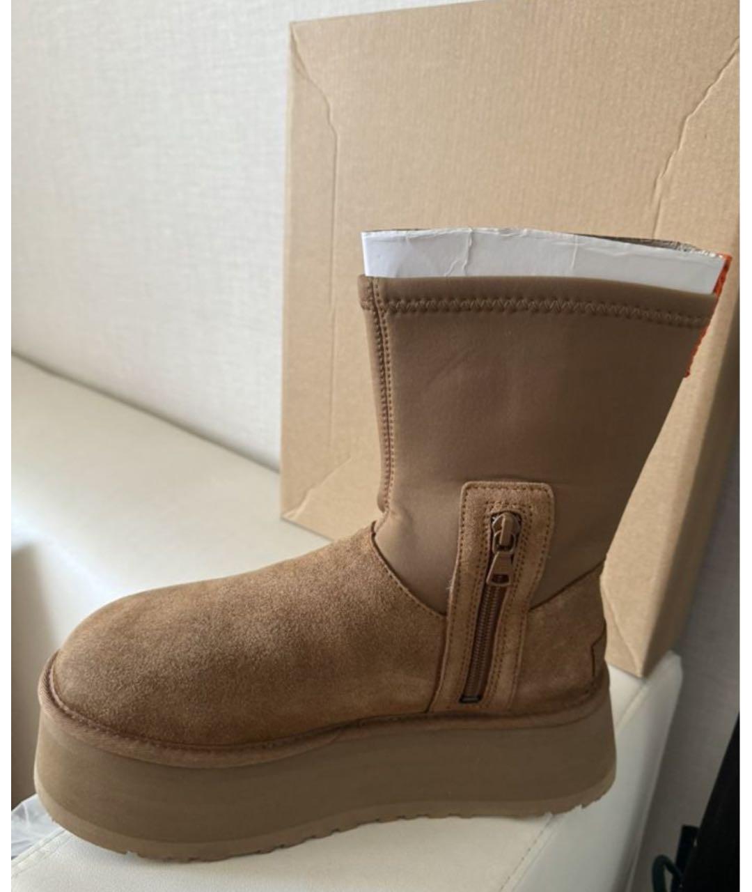 UGG AUSTRALIA Бежевые замшевые ботинки, фото 5