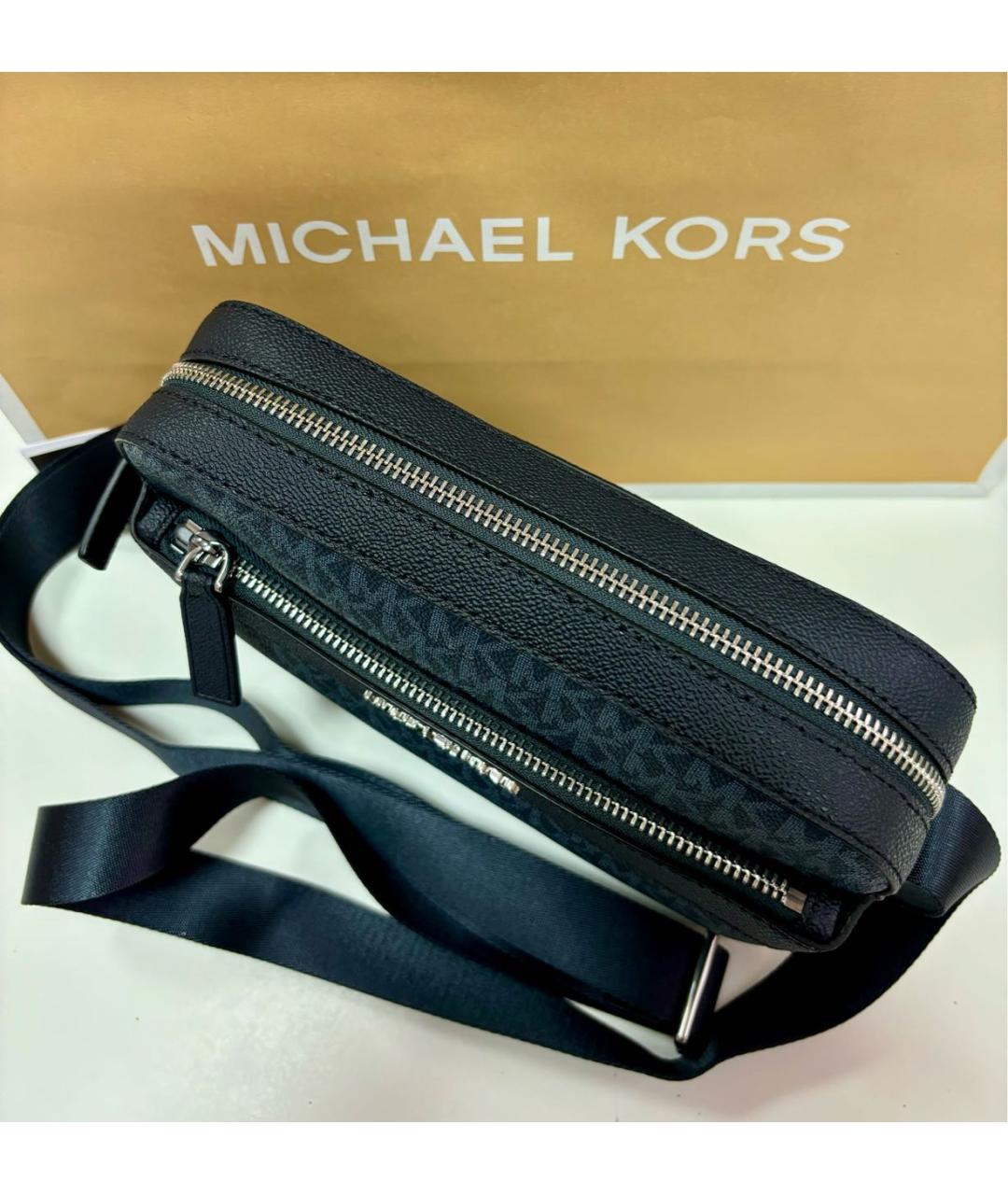 MICHAEL KORS Темно-синяя кожаная сумка на плечо, фото 8