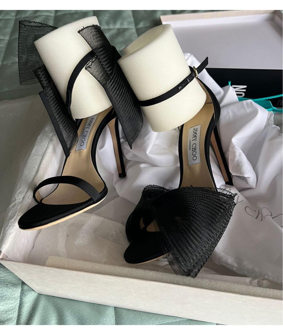 JIMMY CHOO Черные замшевые босоножки, фото 7