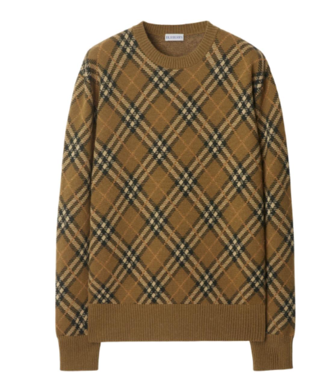 BURBERRY Коричневый шерстяной джемпер / свитер, фото 5