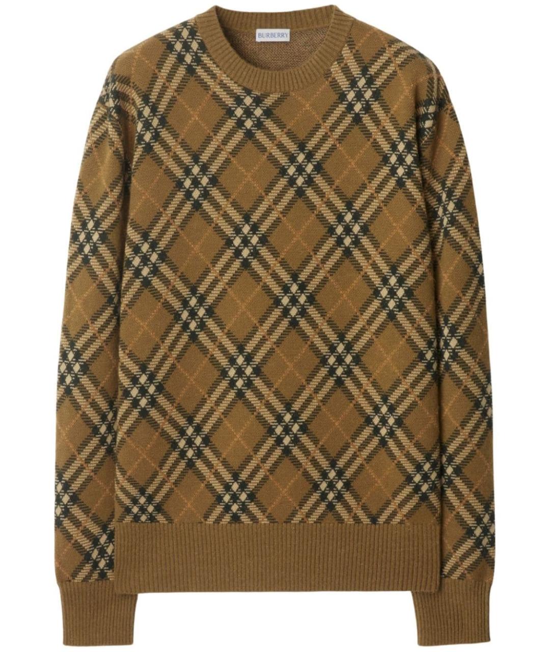 BURBERRY Коричневый шерстяной джемпер / свитер, фото 1