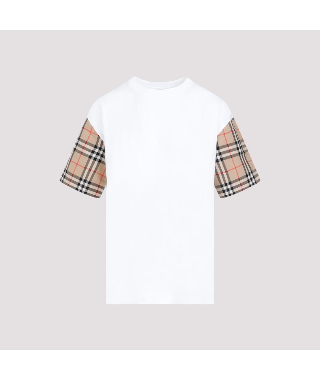 BURBERRY Белая хлопковая футболка, фото 2