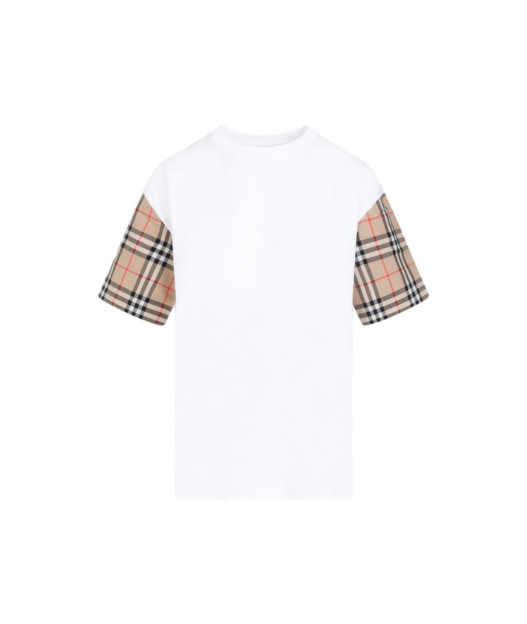 BURBERRY Белая хлопковая футболка, фото 1