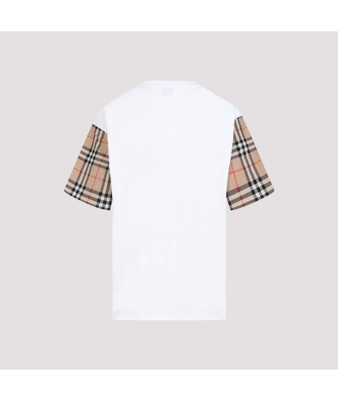 BURBERRY Белая хлопковая футболка, фото 3