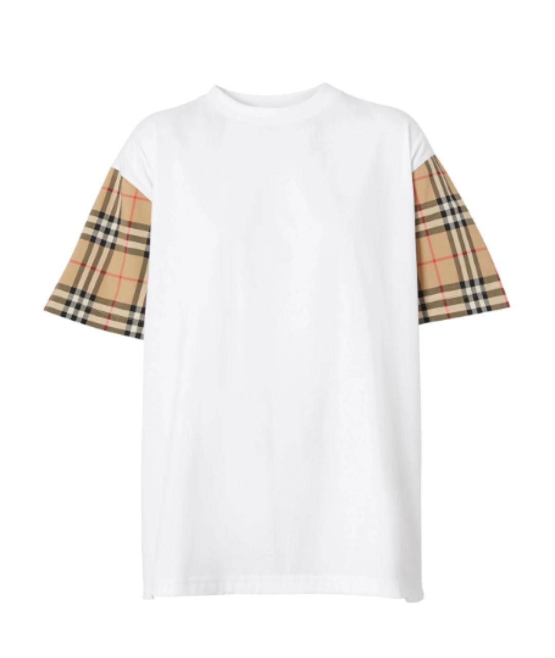 BURBERRY Белая хлопковая футболка, фото 5