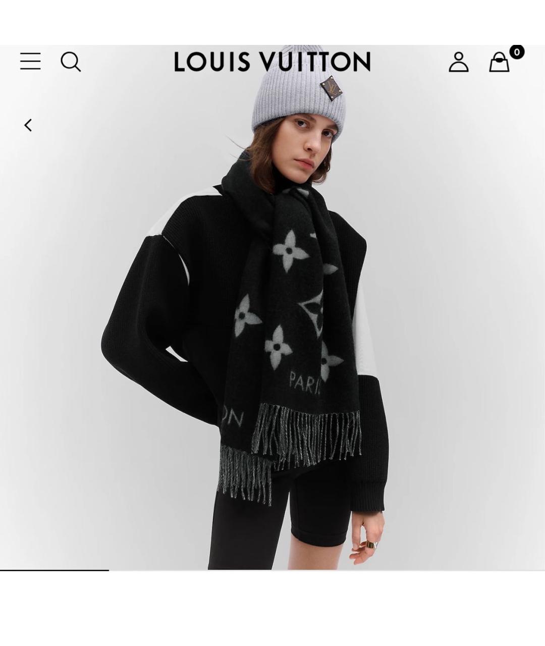 LOUIS VUITTON Черная шерстяная шапка, фото 6