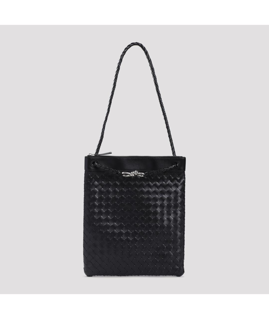 BOTTEGA VENETA Черная кожаная сумка тоут, фото 2