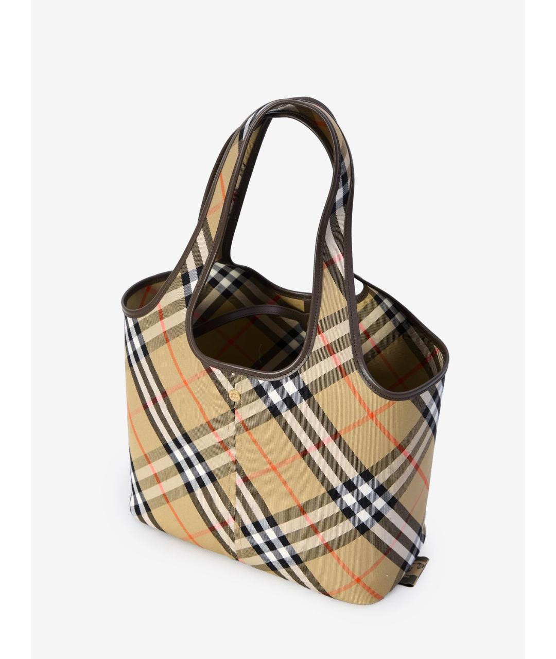 BURBERRY Бежевая хлопковая сумка через плечо, фото 5