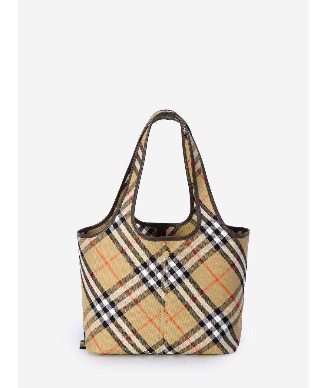 BURBERRY Бежевая хлопковая сумка через плечо, фото 4