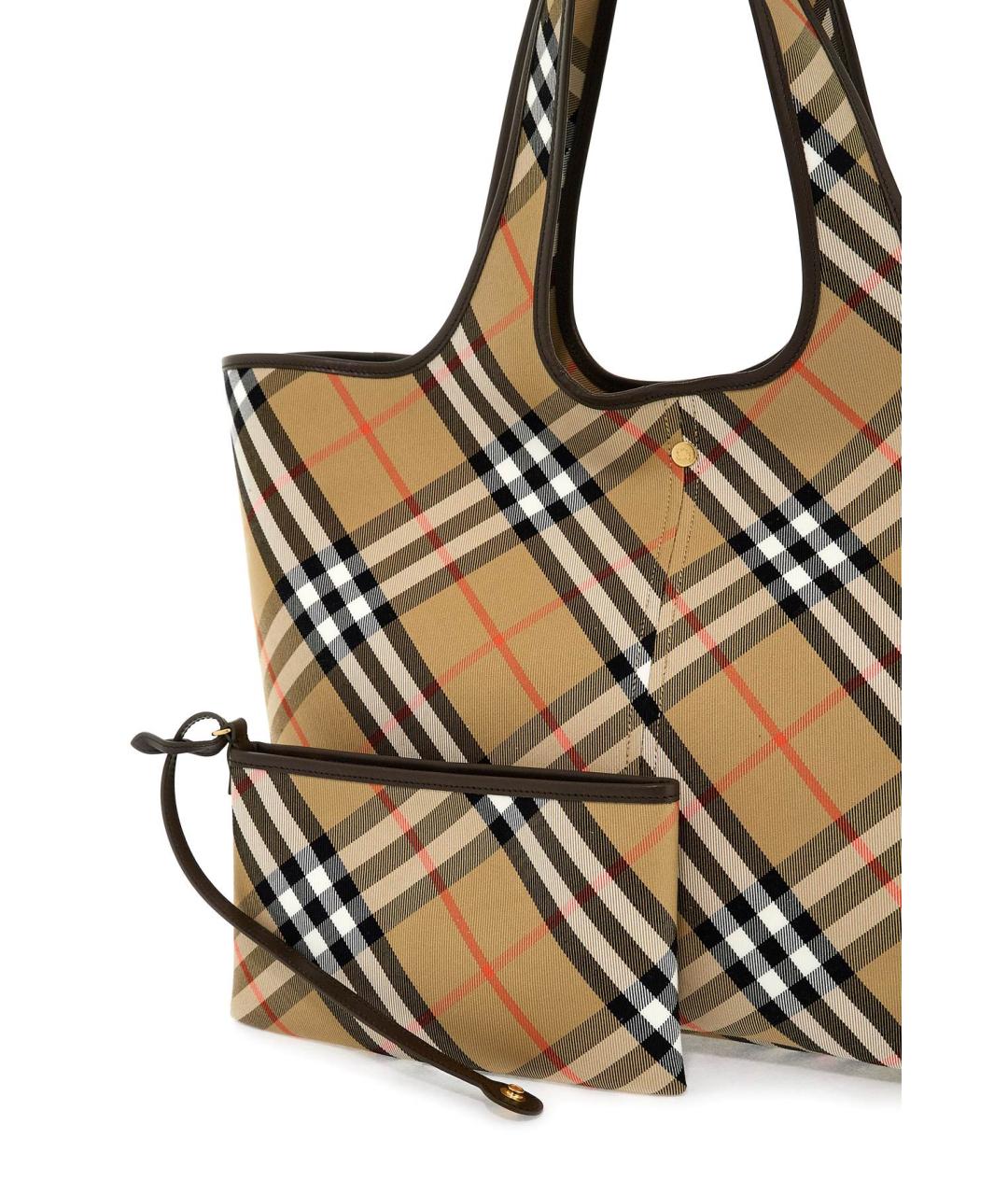 BURBERRY Бежевая хлопковая сумка через плечо, фото 4