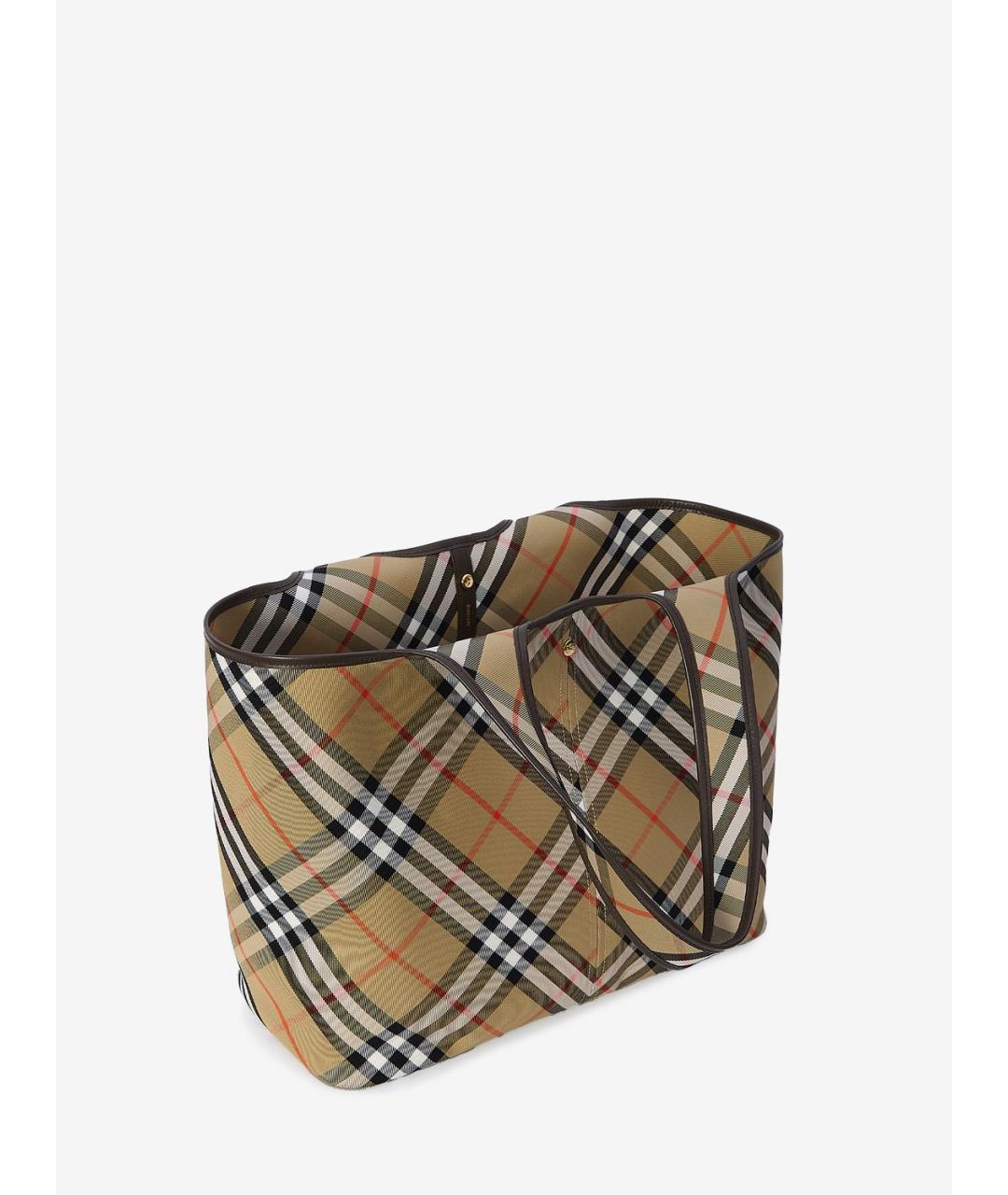 BURBERRY Бежевая хлопковая сумка через плечо, фото 5