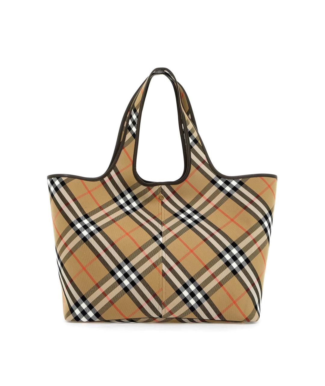 BURBERRY Бежевая хлопковая сумка через плечо, фото 2