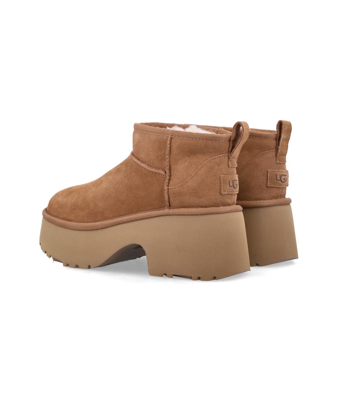 UGG AUSTRALIA Бежевые кожаные ботинки, фото 4