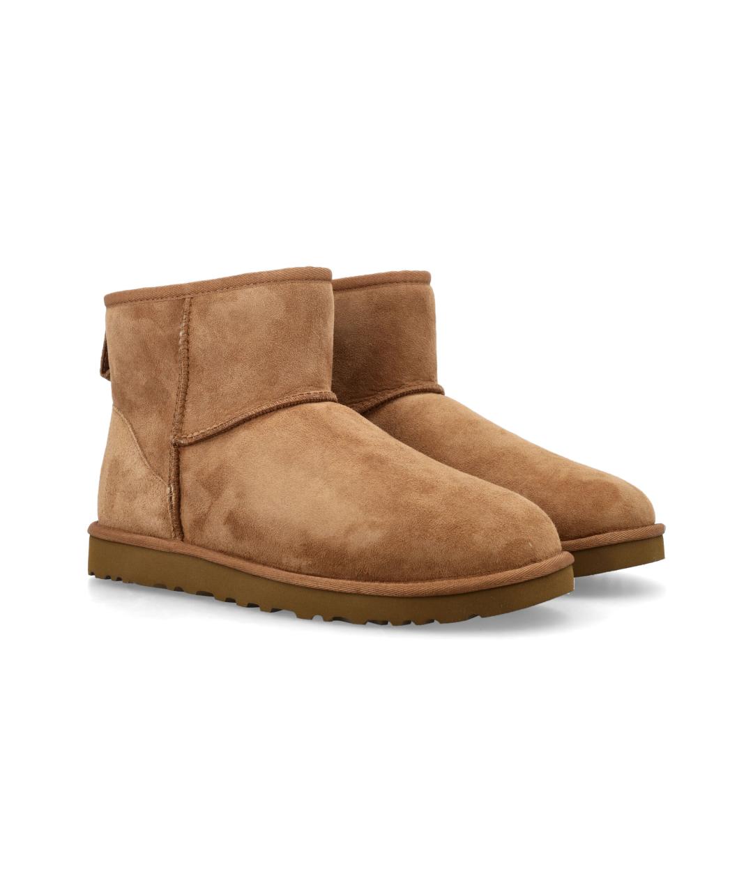 UGG AUSTRALIA Бежевые кожаные высокие ботинки, фото 2