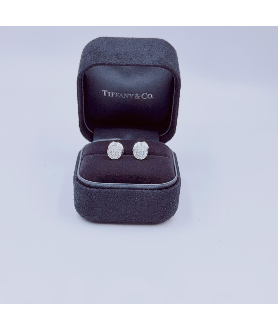 TIFFANY&CO Белые платиновые серьги, фото 2