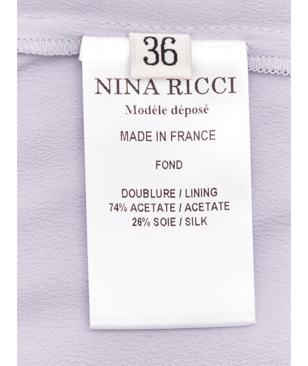 NINA RICCI Фиолетовое шелковое повседневное платье, фото 8