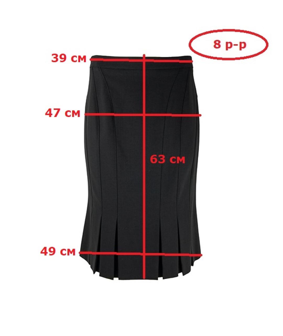 MICHAEL KORS Черная шерстяная юбка миди, фото 7