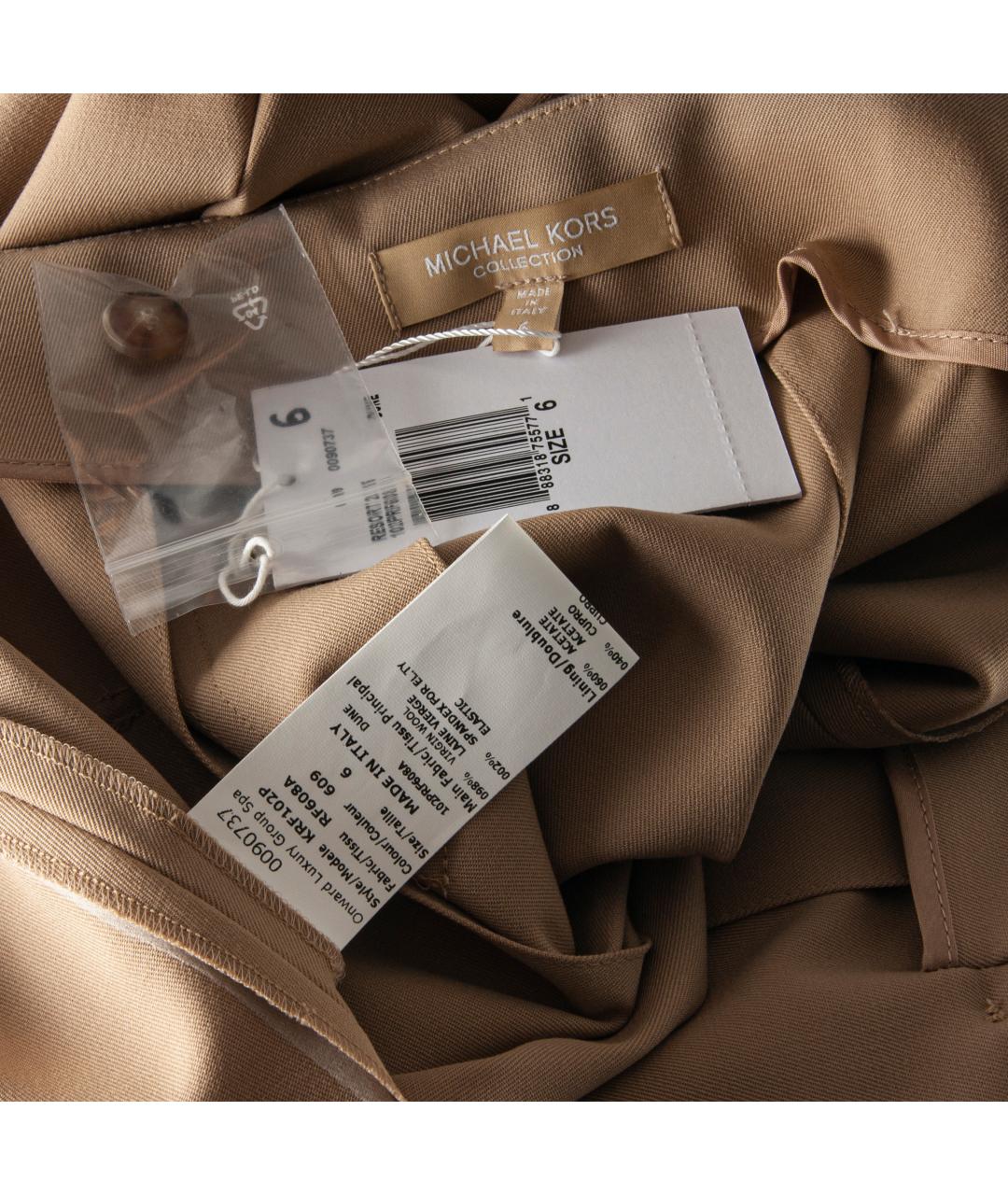 MICHAEL KORS Бежевая шерстяная юбка миди, фото 5