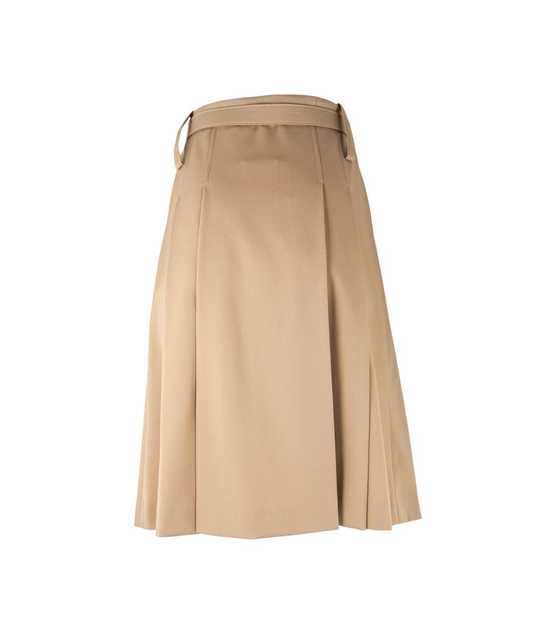 MICHAEL KORS Бежевая шерстяная юбка миди, фото 4
