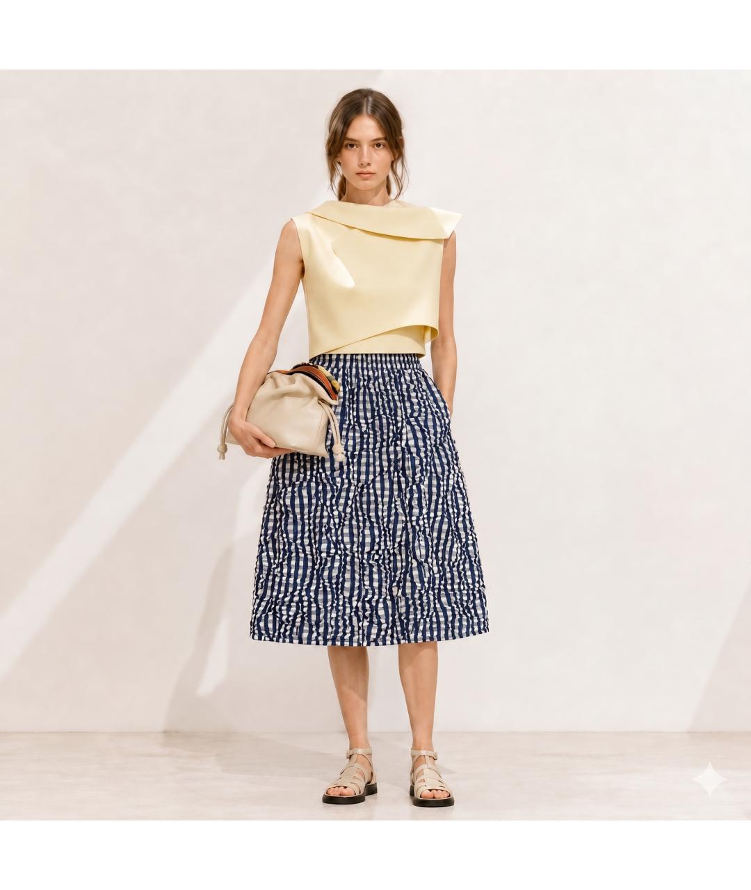 MICHAEL KORS Мульти полиэстеровая юбка миди, фото 3