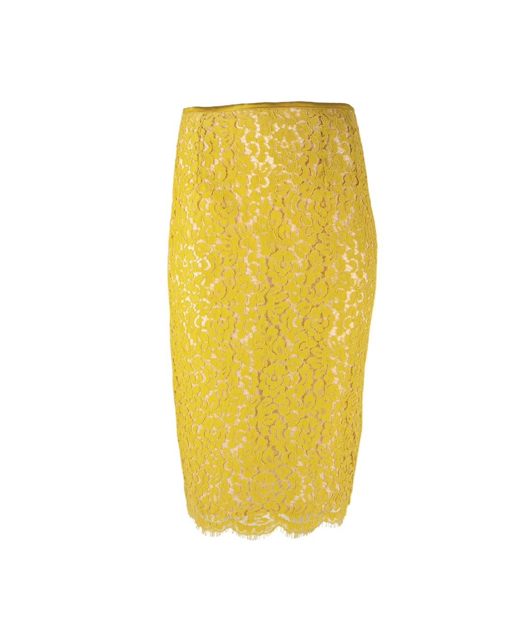 MICHAEL KORS Желтая хлопковая юбка миди, фото 1