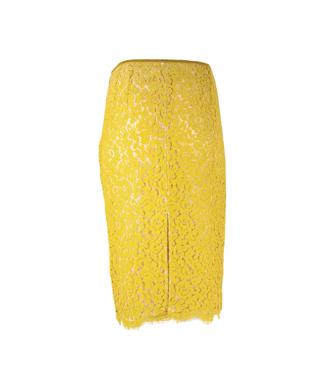 MICHAEL KORS Желтая хлопковая юбка миди, фото 3