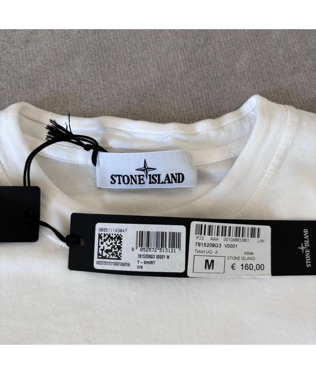 STONE ISLAND Белая футболка, фото 3