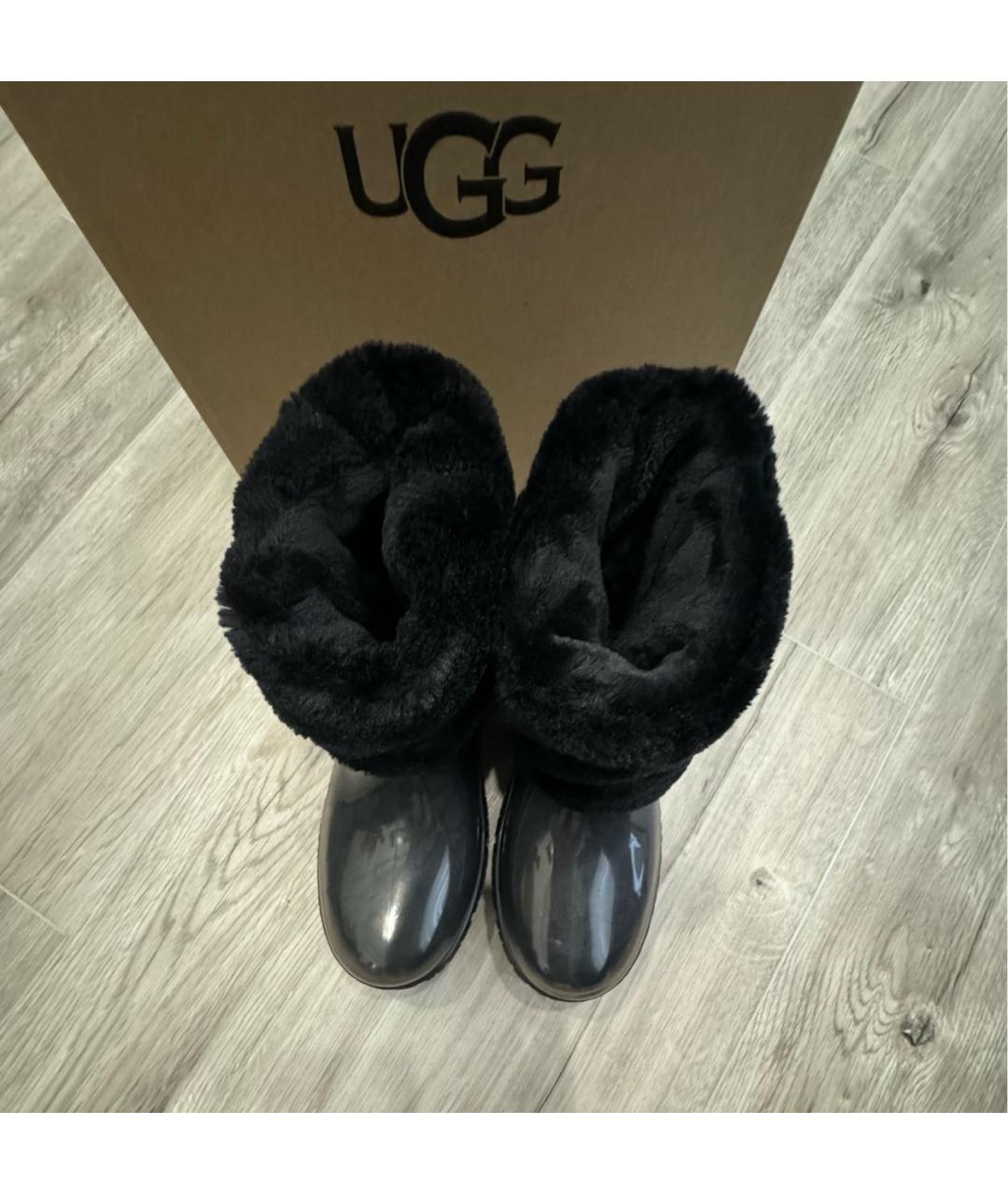 UGG AUSTRALIA Черные резиновые ботинки, фото 3