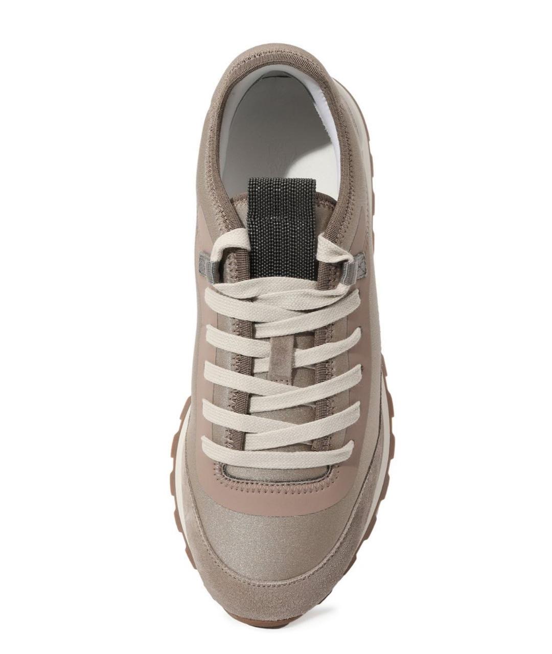 BRUNELLO CUCINELLI Бежевые замшевые кроссовки, фото 6