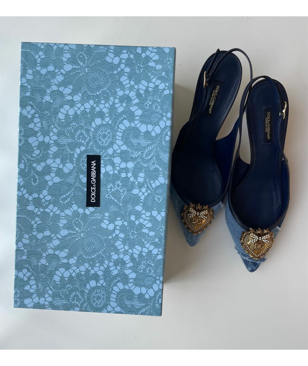 DOLCE&GABBANA Голубые кожаные туфли, фото 3