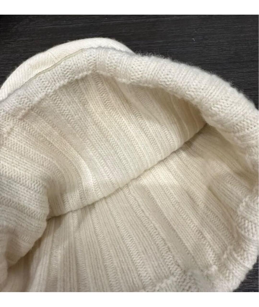 MONCLER Белая шерстяная шапка, фото 2