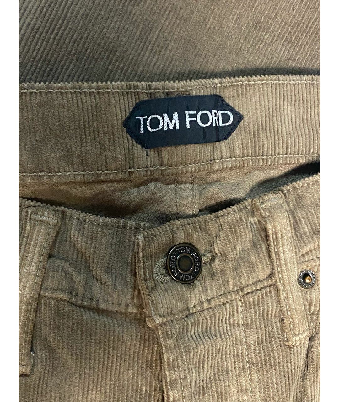 TOM FORD Горчичные хлопко-эластановые прямые джинсы, фото 3