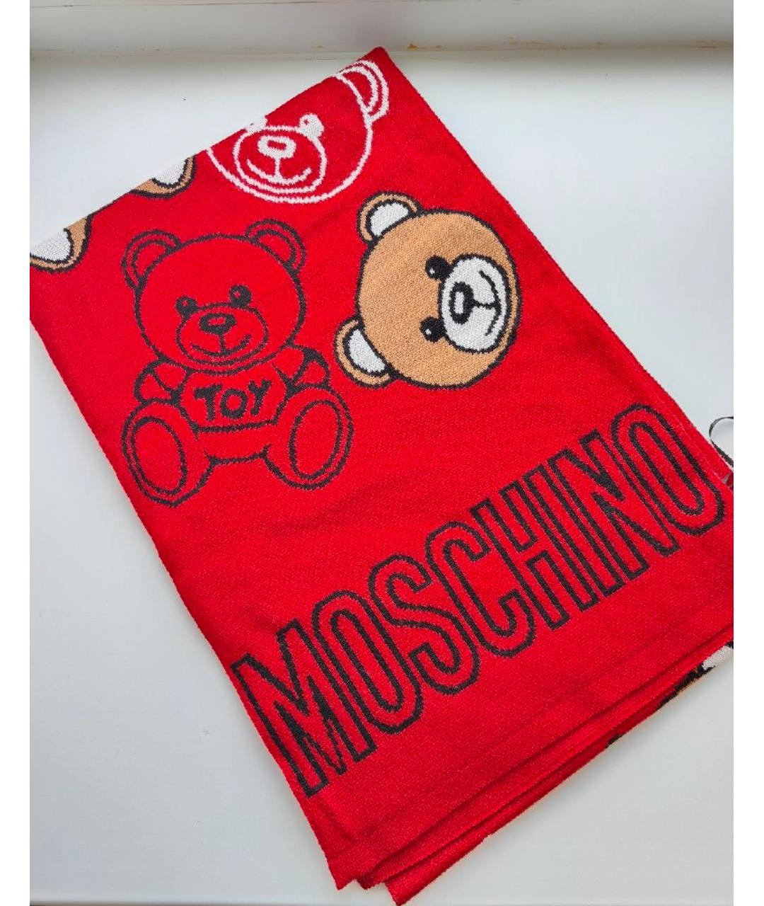 MOSCHINO Красный шерстяной шарф, фото 4