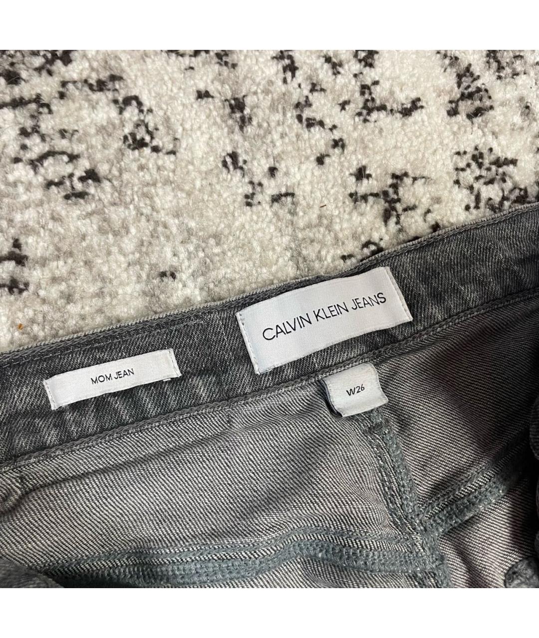 CALVIN KLEIN JEANS Антрацитовые хлопко-эластановые джинсы слим, фото 7