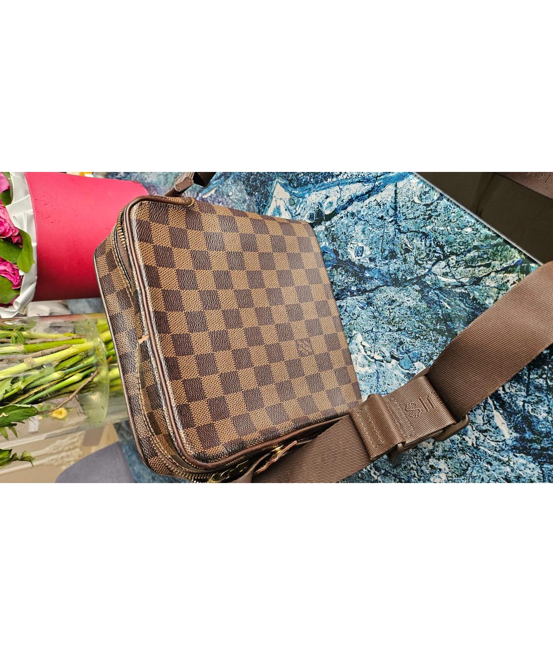 LOUIS VUITTON Коричневая кожаная сумка на плечо, фото 2