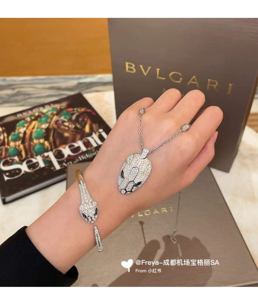 BVLGARI Серебряное колье из белого золота, фото 5