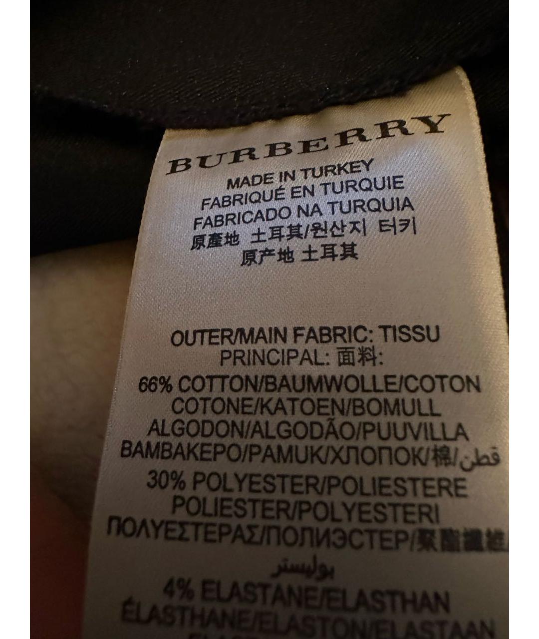 BURBERRY Антрацитовое хлопковое коктейльное платье, фото 8