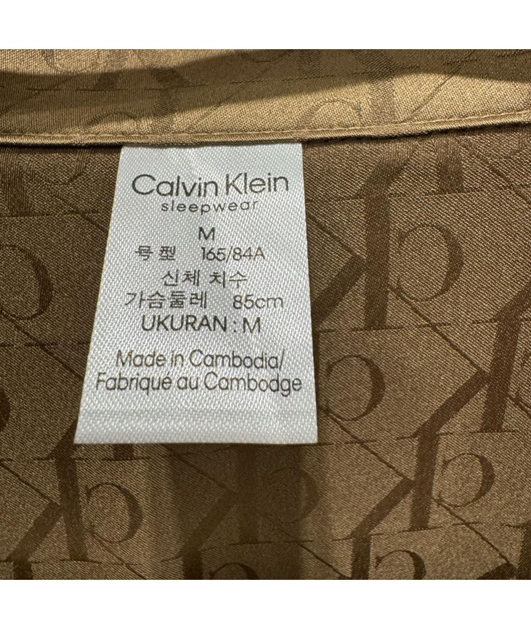 CALVIN KLEIN Коричневая полиэстеровая пижама, фото 3