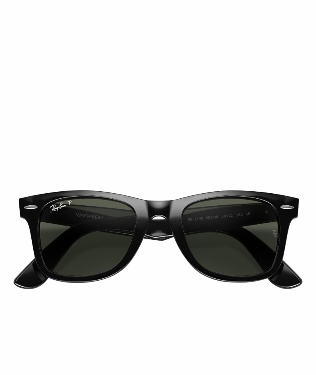 RAY BAN Черные пластиковые солнцезащитные очки, фото 1