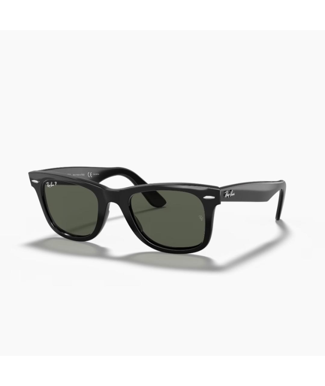 RAY BAN Черные пластиковые солнцезащитные очки, фото 4