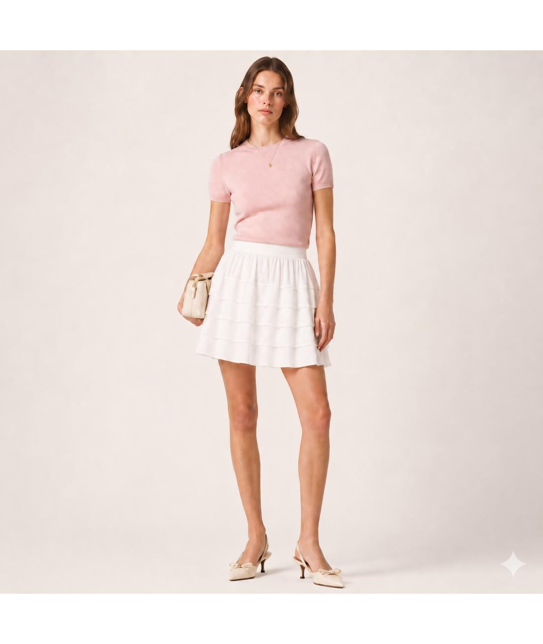 MICHAEL KORS Белая хлопковая юбка мини, фото 3