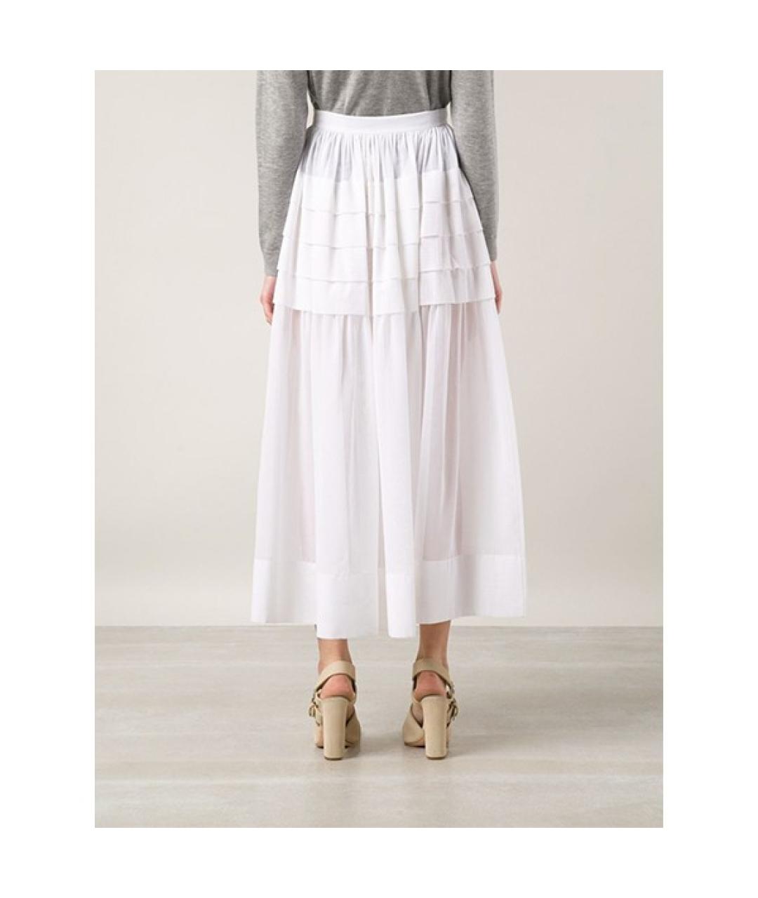 MICHAEL KORS Белая хлопковая юбка макси, фото 5