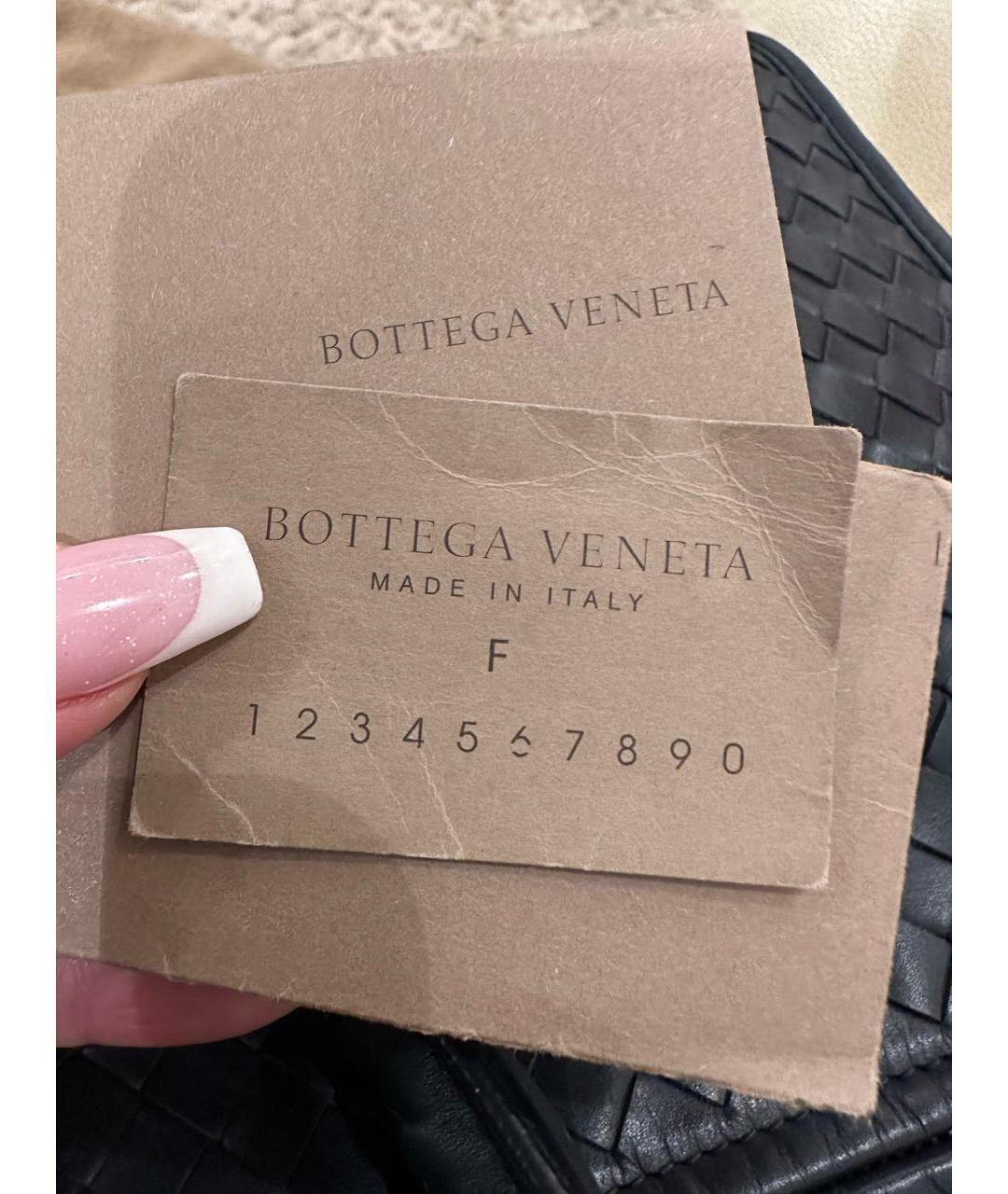 BOTTEGA VENETA Темно-синяя кожаная сумка тоут, фото 7