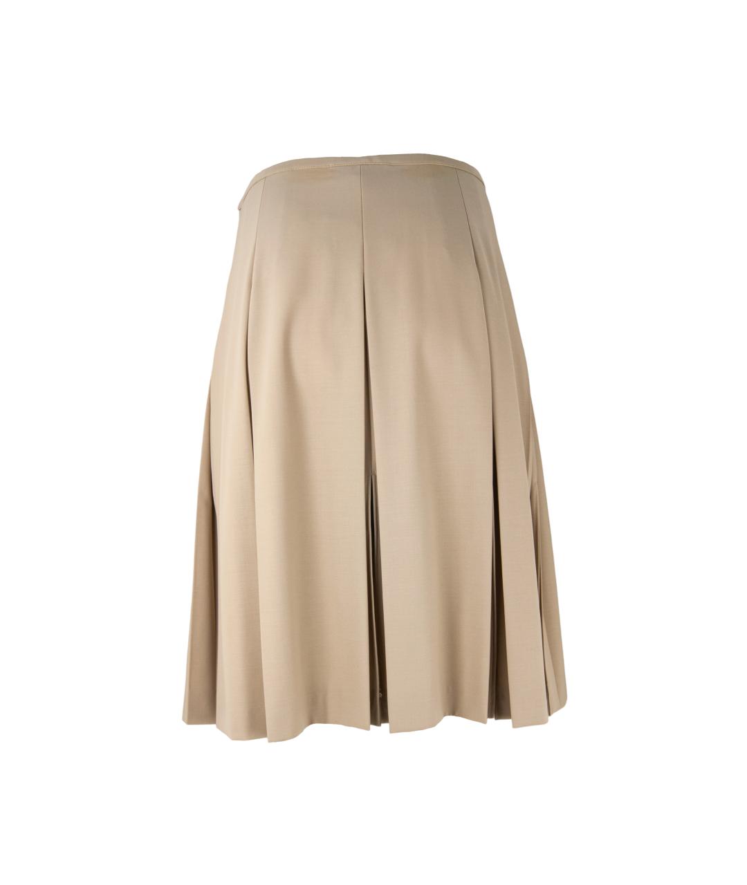 MICHAEL KORS Бежевая шерстяная юбка миди, фото 3